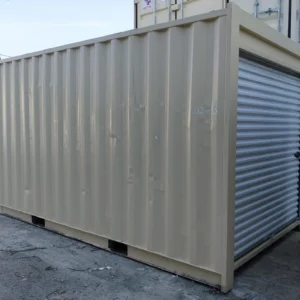 15ft Used Storage Container with Roll-Up Door – Secure Ground-Level Steel Unit — product view 1