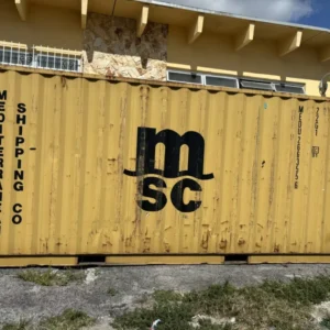 20ft Yellow Conex Shipping Container – Secure Storage Unit